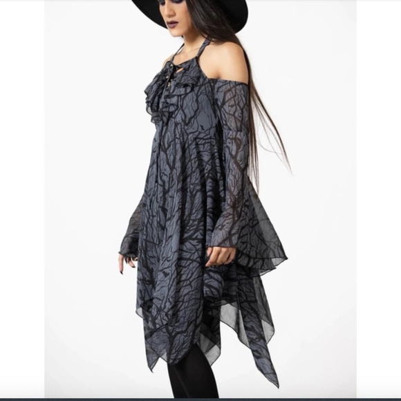 Killstar Women Woodland Witch Dress WhimsiGoth Witchy XL (Juniors) Sheer Spooky - Picture 1 of 16